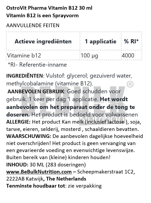 36 x OstroVit pharma vitamine B12 Spray 30ml